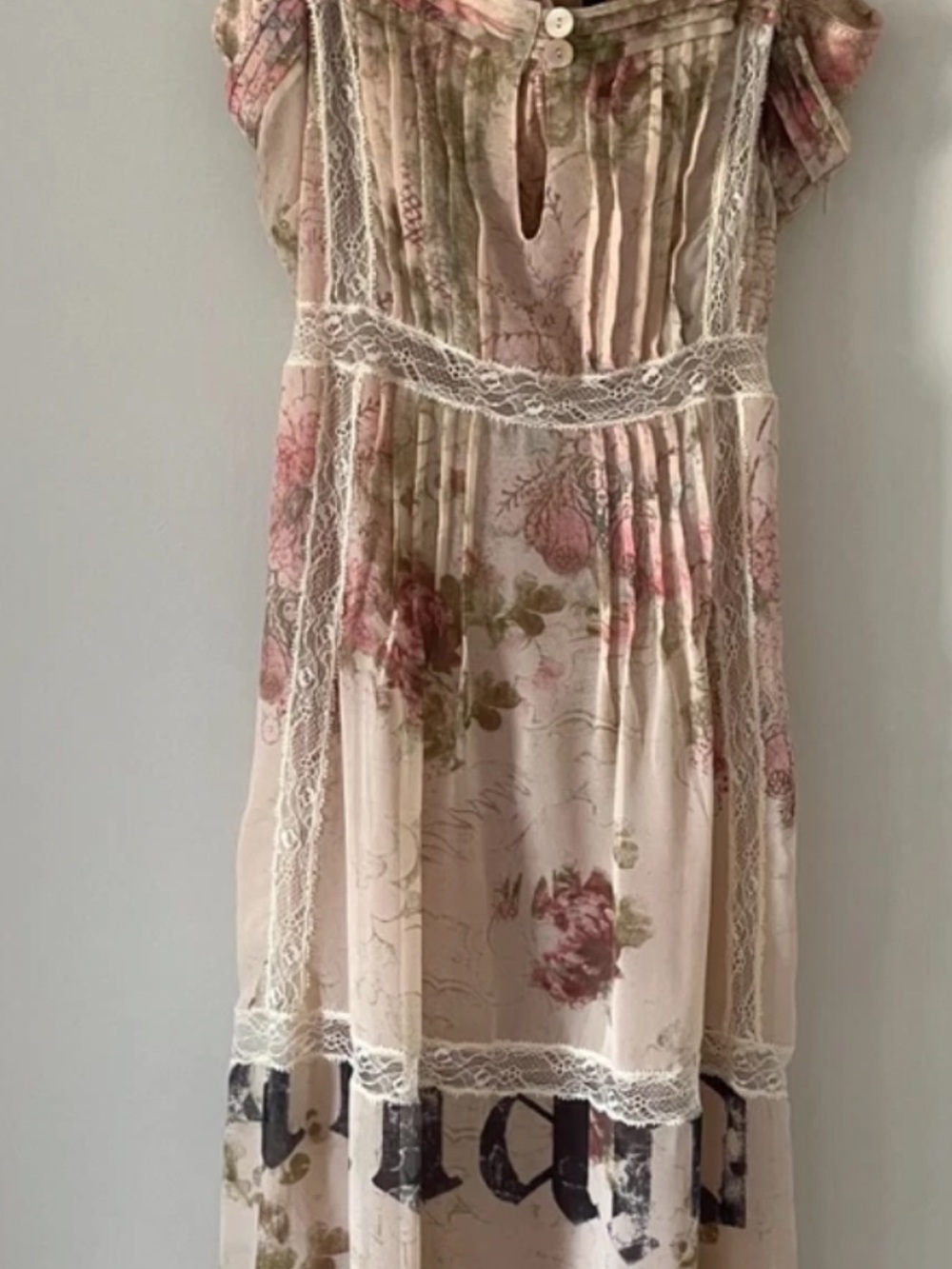 Vintage Galliano Beige Floral Lace Trim Chemise - Picture 4 of 9